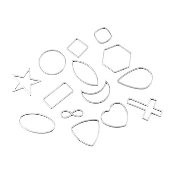 

30pcs Stainless Steel Gold Geometric Heart Triangle Cross Teardrop Star Circle Hex Link Connectors DIY Jewelry Findings Makin