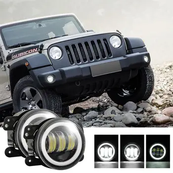 

2PCS 4Inch Round Led Fog Lights 30W 6000K Off Road Car Fog Lamps for jeep LED Angel Eye Fog Lamp Automoble Night Light