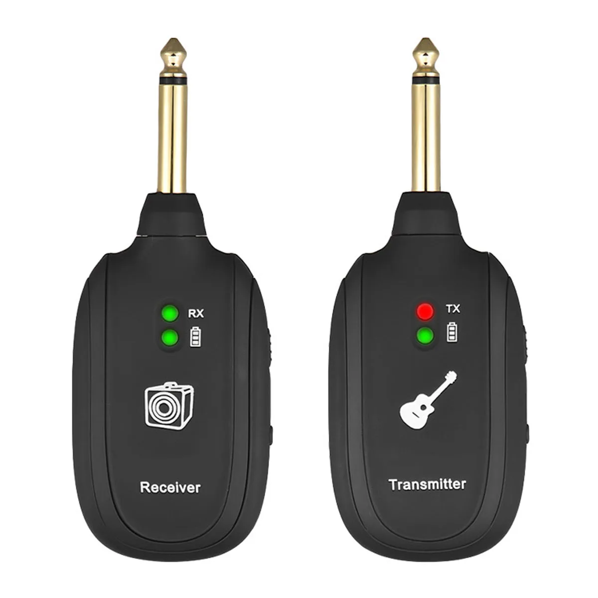 Lekato Wireless Guitar Transmitter & Receiver System with 6 Channels, 2.4GHz Frequency, and Dual Functionality