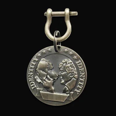 Маленькая, средняя и большая идентификационная карта собаки металлическая медаль ожерелье животное тисненая бронзовая собака бирка - Цвет: large 017