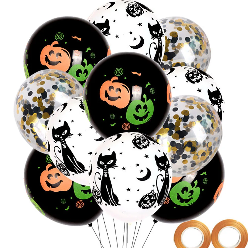 10X Halloween Foil Balloon Pumpkin Cat Party Home Decor For Kids Gift Decoration