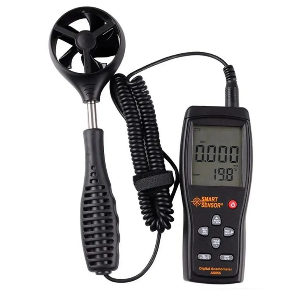 

SMART SENSOR Smart Sensor AS856 Digital Air-flow Anemometer Wind Speed Meter Range 0.3-45M/S Temperature Measuring Windmeter