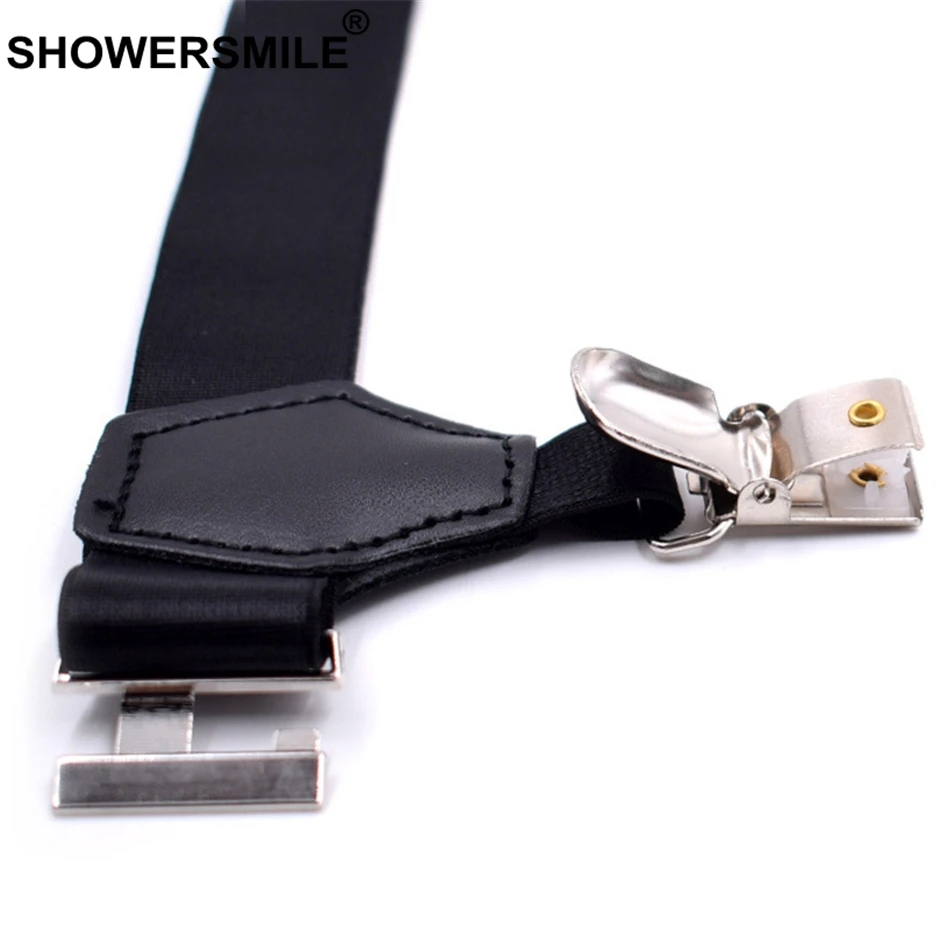 SHOWERSMILE Мужские аксессуары черные подтяжки для носков мужские чулок регулируемые