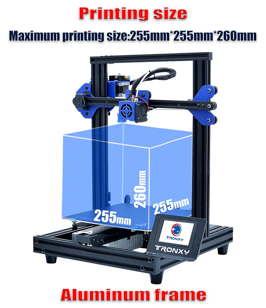Upgraded XY-2 Pro 3D printer Build plate 255255mm Auto leveling Sensor Semi-Assembled Metal Frame structure 3d printe05