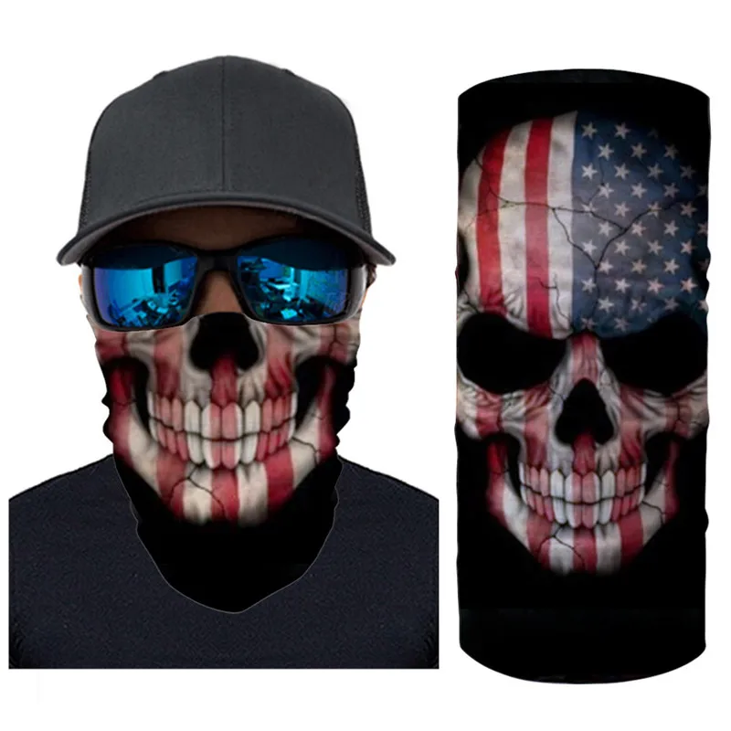 

Skull Design Men Magic Scarf Anti Dust Half Face Mask Headband Bandana Headwear Bicycle Head Scarf Outdoor Wristband Bufandas