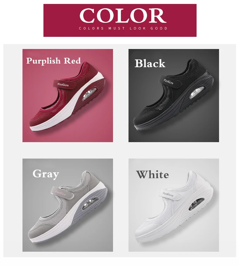 STS Brand 2019 New Fashion Women Sneakers Casual Air Cushion Hook & Loop Loafers Flat Shoes Women Breathable Mesh Mother's Shoes (3)