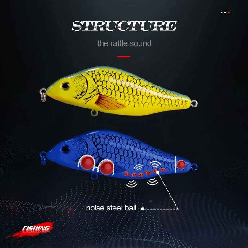 hunthouse Musky jerkbait fishing lure 100mm 32g vib bait jerk sinking hard lures crankbaits for fishing pike leurre pesca peche