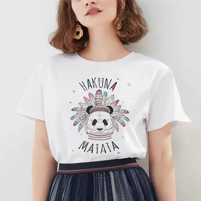 Хакуна матата рубашка Женская Harajuku футболка Летняя графическая печать Топ футболки Модная женская футболка - Цвет: 5667