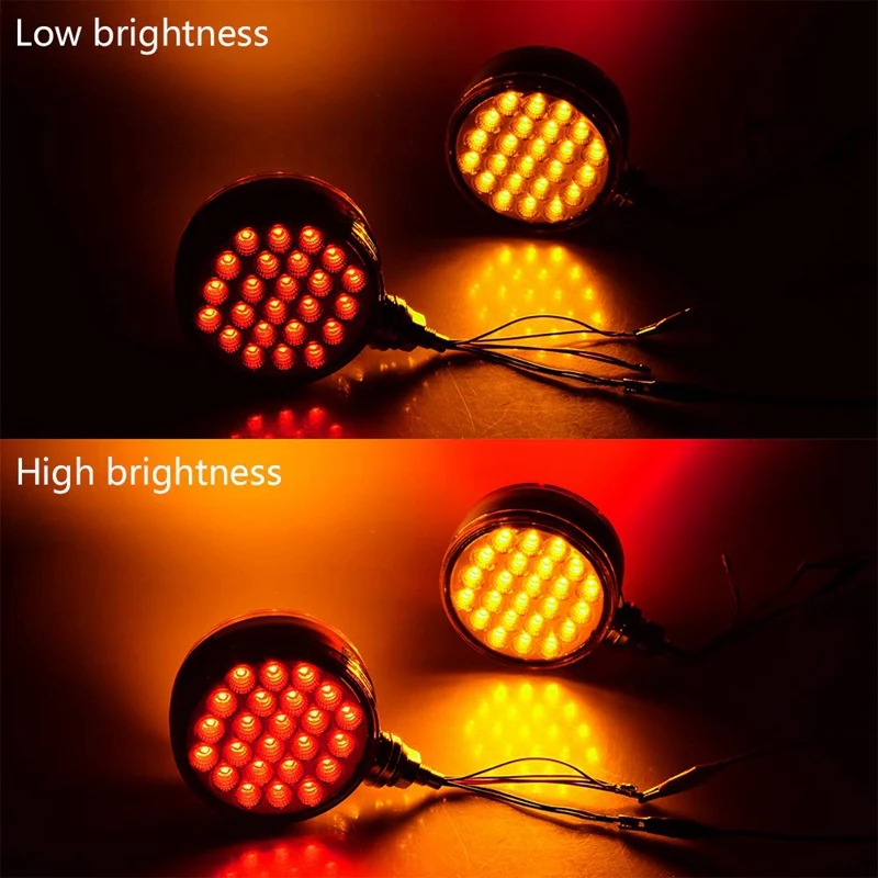 2X красный/янтарный 48 Led Грузовик остановить поворот хвоста Стад двойной лицо огни с хромированный корпус