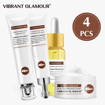 

4pcs Repair Scar Face Cream Eye Cream Serum Crocodile Set Anti-Aging Wrinkle Whitening Remove Stretch Marks Skin Care Cream
