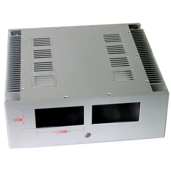 

New Two Window DIY Aluminum Power Amplifier Chassis All Aluminum Class A Rear Amplifier Case CJ-157 Size D390 W432 H155 AMP Box