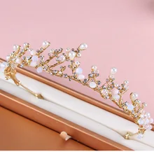 Корона невесты стиль кристалл корейский стиль Свадебная лента для волос день рождения барокко Корона Свадебный орнамент для одежды