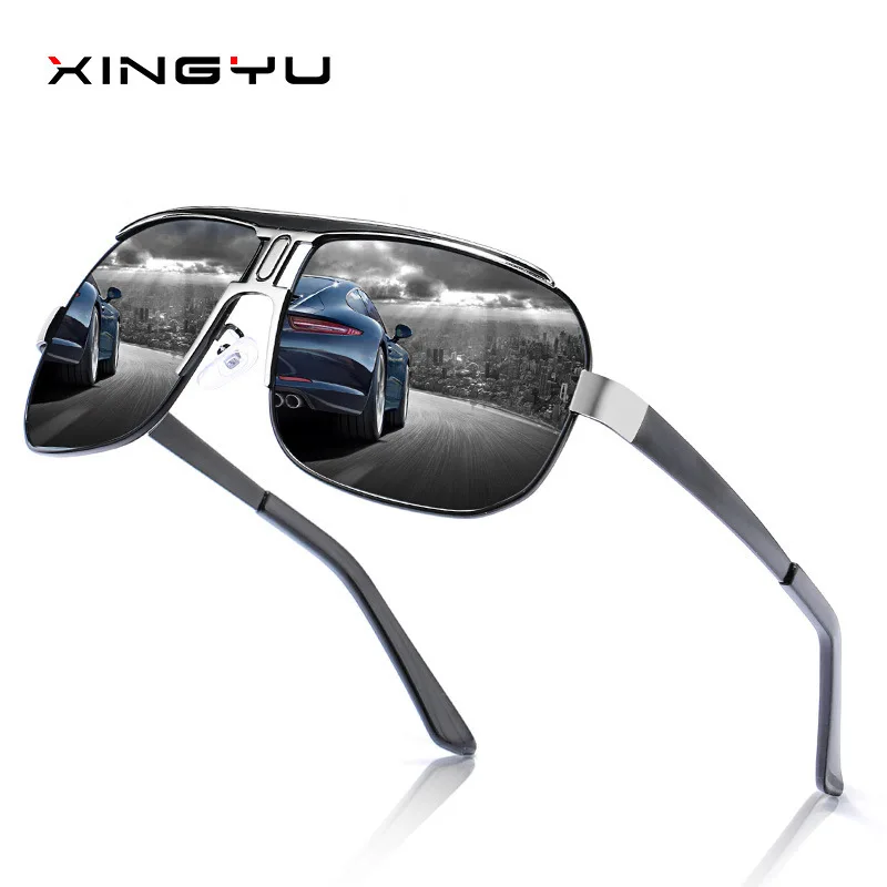 

Men Polarized Sunglasses Large Frame Aviator Sunglasses Series in Degrees Blue Film Men Classic Style Driving Glasses 8743