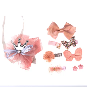 

10 Pieces Baby Flower Bowknot Hair Clip Accessories Pin Girl Barrette Set