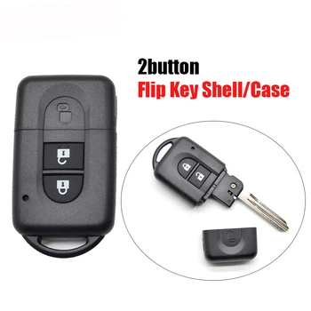 

N0100 Flip key shell 2button for Nissan Qashqai Note Tiida Pathfinder Micra Xtrail Replacement car key case