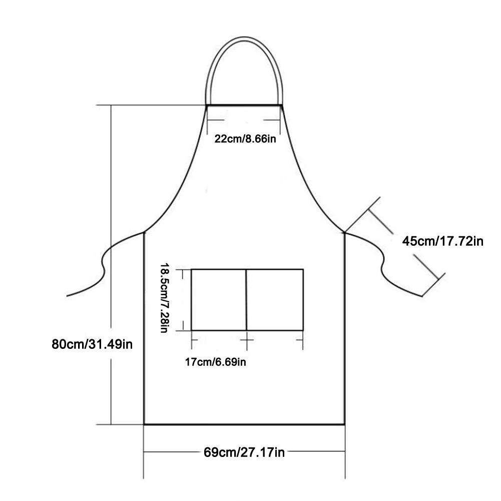 

Adjustable Bib Apron Waterproof Stain-Resistant with Two Pockets Kitchen Chef Baking Cooking BBQ Apron Equipment Accessories