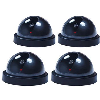 

4 PCs Fake Dummy Dome Surveillance Security Camera CCTV w/ Record Flash Light