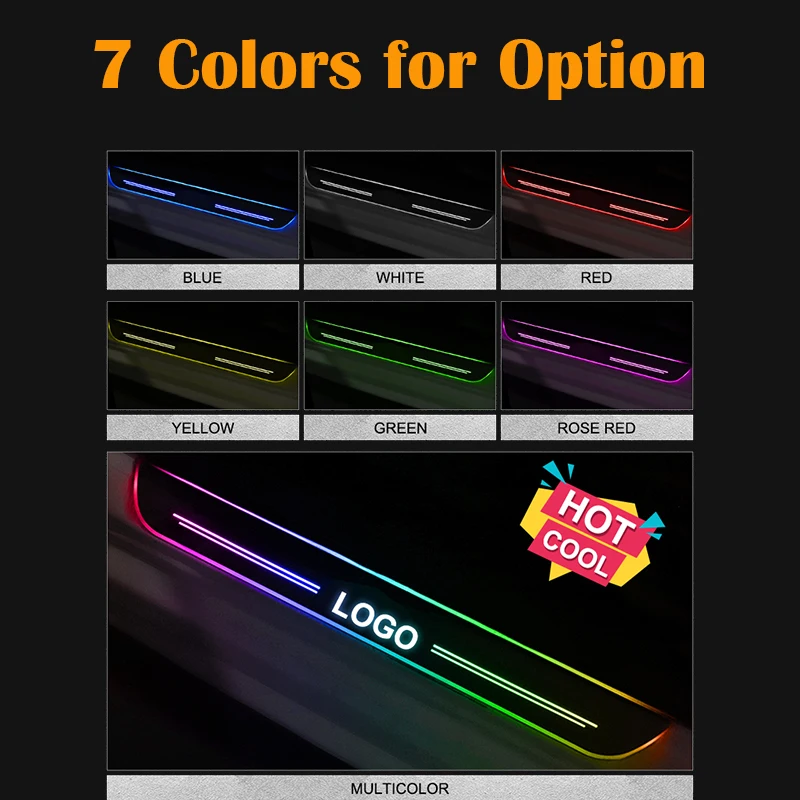  LED Door Sill For Toyota C-HR CHR 2016 - 2019 Streamed Light Scuff Plate Acrylic Battery Car Door S - 4000135191969