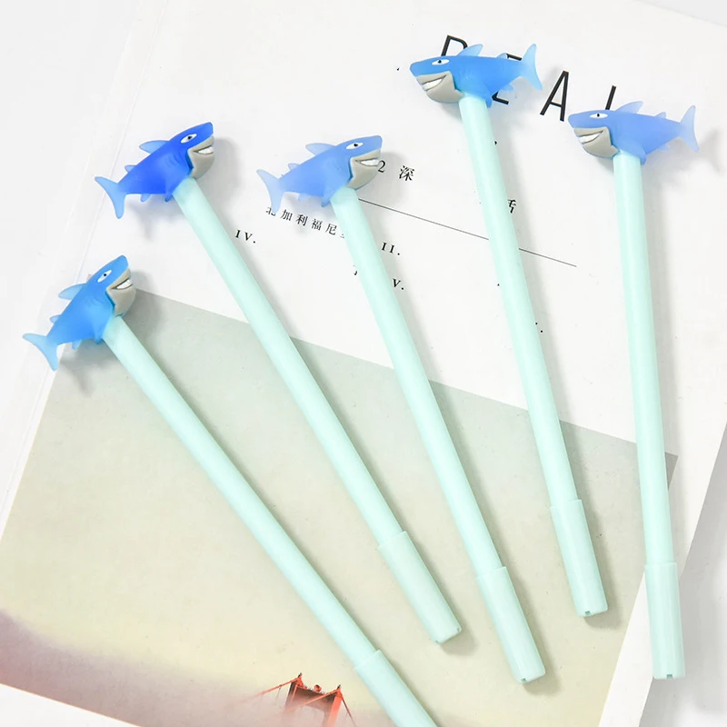 Stylos Requin Drôles Coréens Kawaii, 12 Pièces/lot, Bille À