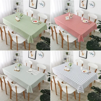 

Tablecloth for Coffee Table PVC Plaids Rectangular Tablecloths Oilcloth Waterproof Table Cover For Home Kitchen Living Room