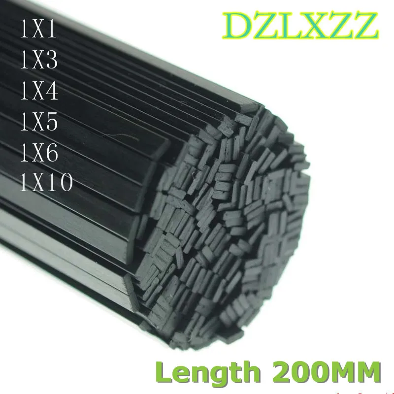 

20PCS Carbon Fiber Square Sheet 1X1 1x3 1X5 1X6 Aircraft Carbon Fiber Strip DIY Toy Spare Parts for RC Airpalne Model L 200mm