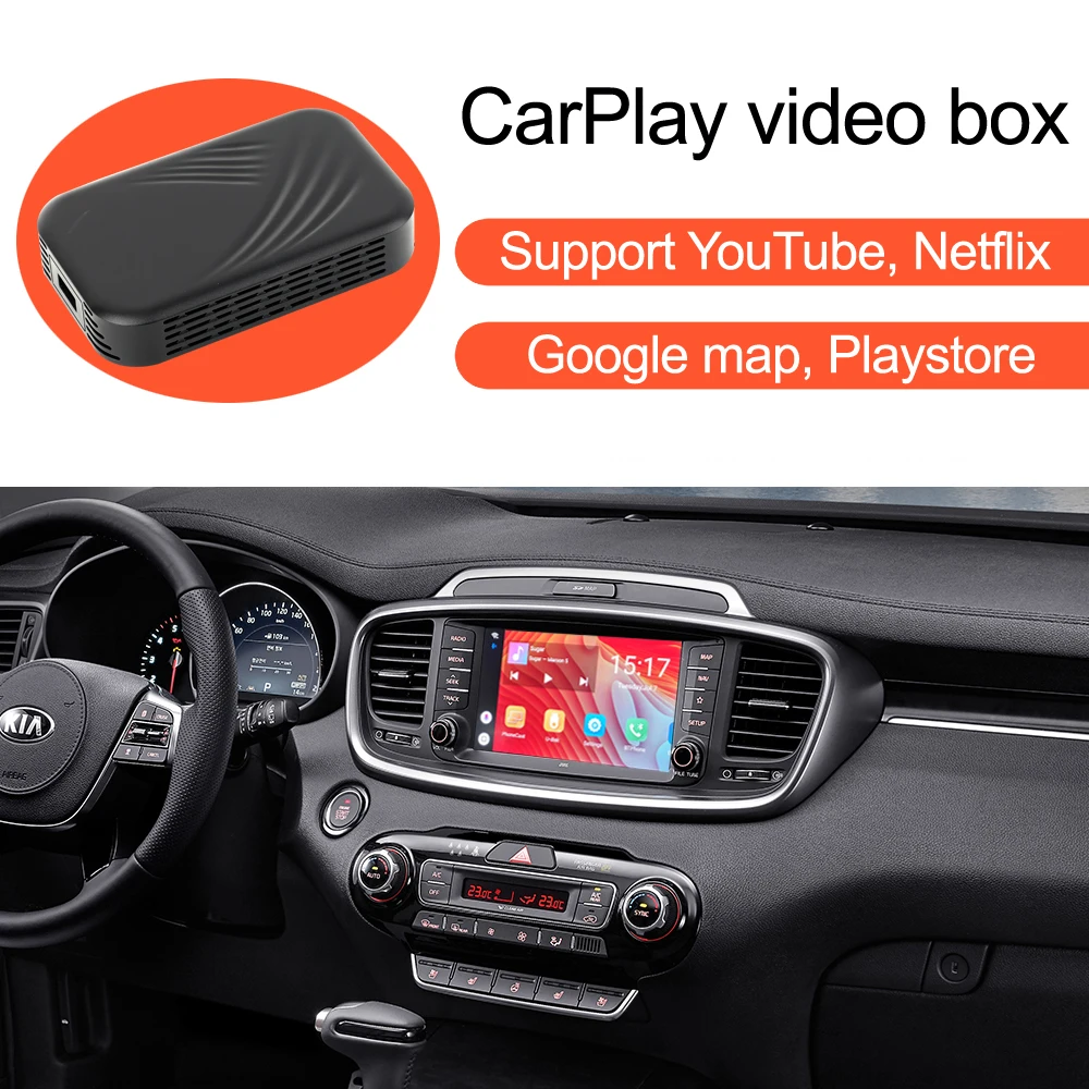 Автомобильный Apple CarPlay YouTube Netflex видео Bluetooth GPS навигация AI Box для Kia Sorento Sportage Rio Optima