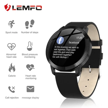 

LEMFO Heart-Rate Blood-Pressure Smart Watch Weather Call Reminder Message Reminder Pedometer Sleep Monitoring Men Women