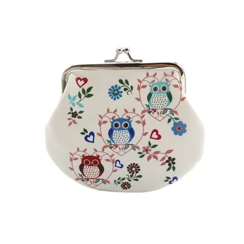 

Women coin purse Ladies mini pouch Cartoon printing Owl series Small Wallet Hasp Purse Clutch Money Bag porta moedas A40