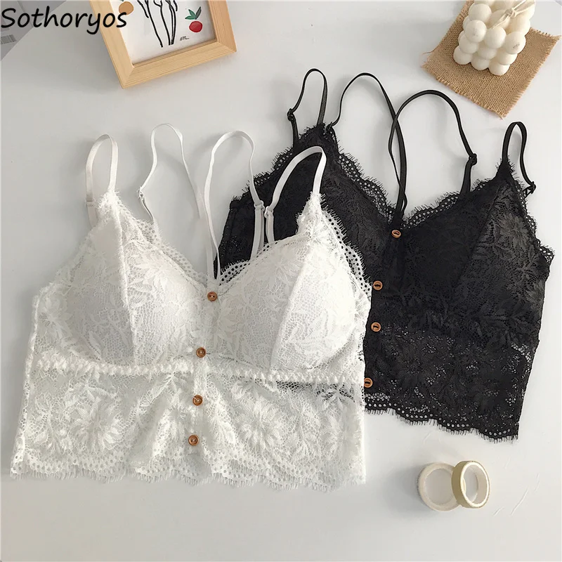 Women Bras Beautiful Back Underwear Adjusted-straps Lace Intimates Bralette Crop Tops Basic Design French Style Button Female | Женская