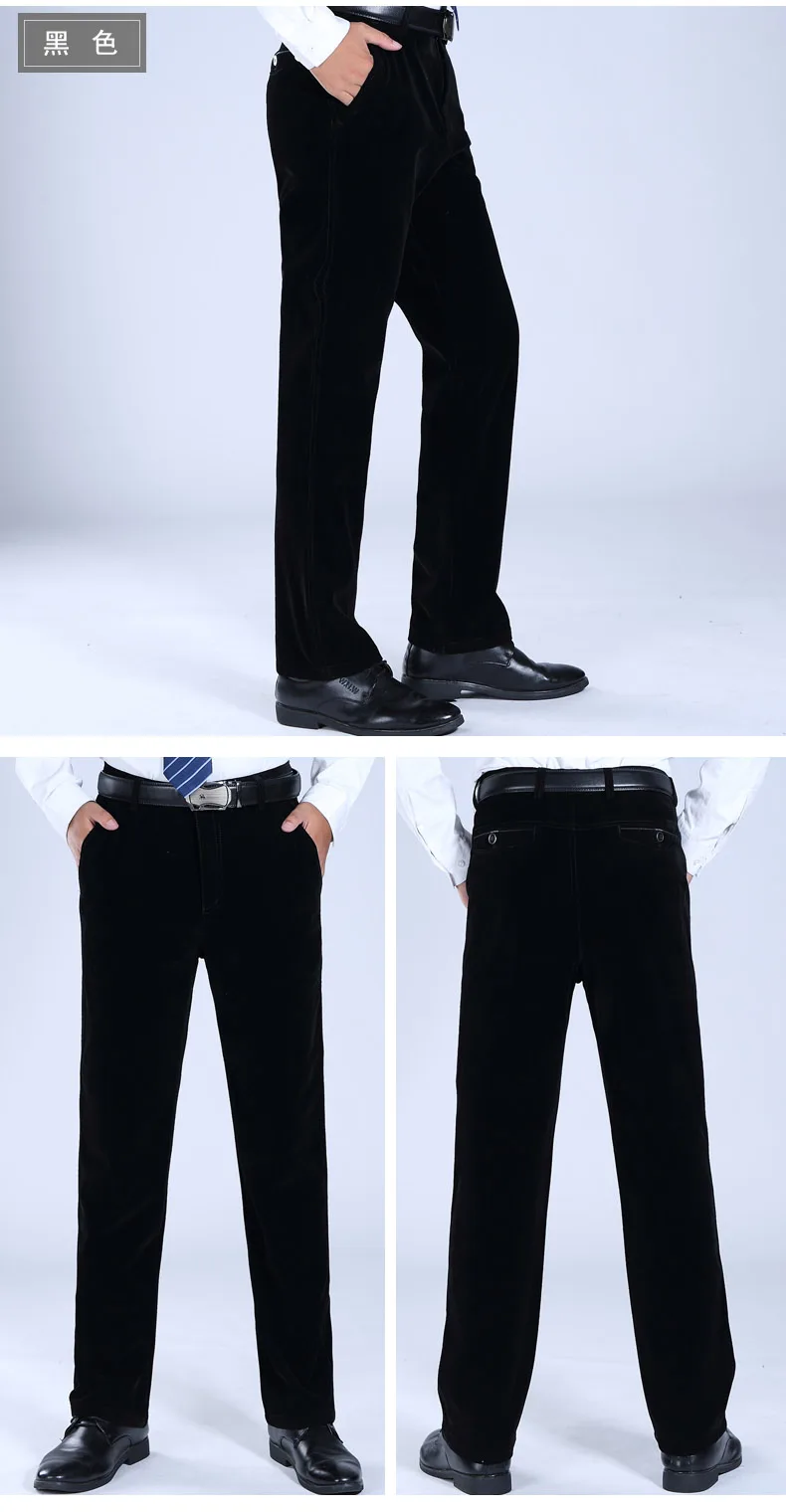 autumn and winter men's thick casual pants corduroy high quality retro fashion straight pants Plus size business trousers