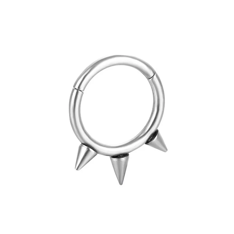 Nose Piercing Hoop Ring Hinged Segment Zircon Septum Piercing Opal Ear Cartilage Tragus Helix Lip Nariz Pircing Cuff Goth Hoop