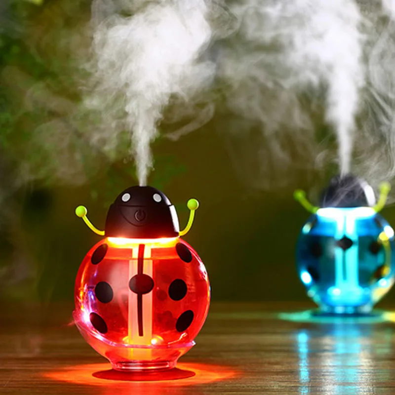 USB Арома диффузор мини увлажнитель тумана божья коровка мультфильм дизайн инкубатор автомобиля портативный путешествия освежитель воздуха огни очиститель