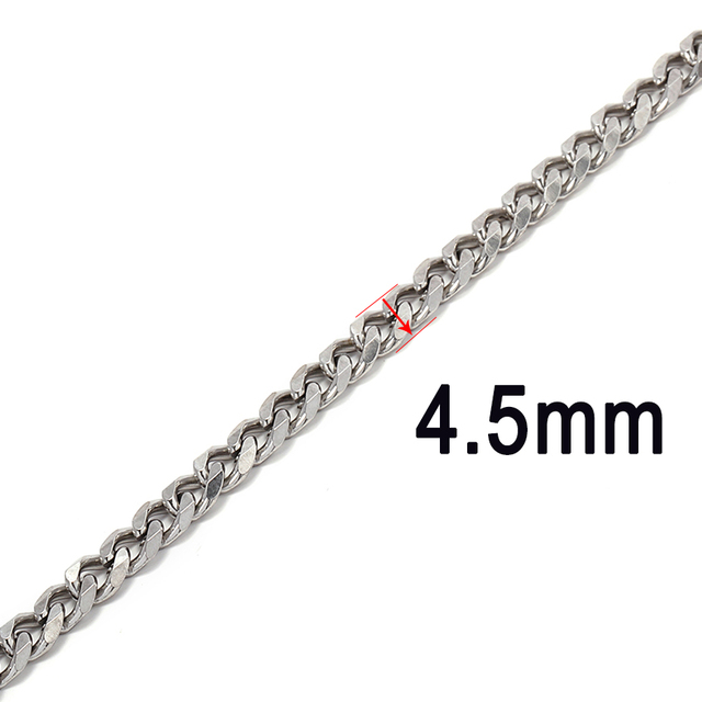 meter 304 Stainless Steel Cuban Chain 2-7mm Thick Flat Bulk Chain DIY Punk Necklace Hiphop Bracelet Jewelry Making Accessories
