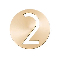 Number 2 Твердая латунь номер дома дверной знак настенный, 2,5 дюймов высотой - Цвет: Number 2