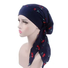 Helisopus gorro de dormir de algodón elástico para mujer, turbante Vintage con banda ancha, estampado para la cabeza, 2021