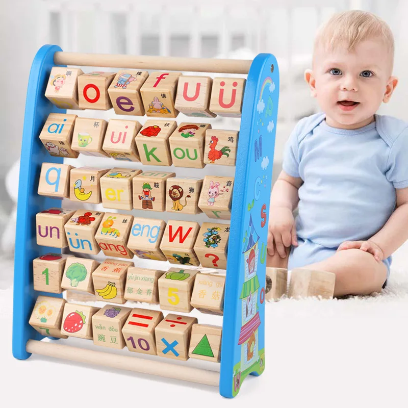 

Multi-functional Replica Calculation Frame Early Education Wooden Children xue xi jia