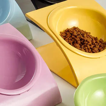 

Pet Bowl Detachable Incline Raised Feeder Water Drinking Bowl with Base for Dog Cats MYDING