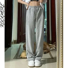 

Rockmore Harajuku Joggers Casual Wide Leg SweatPants Women Thicken Plus Size Trousers High Waist Pants Streetwear Korean Femme