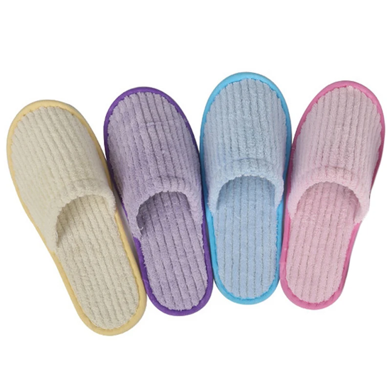 Coral Velvet Hotel Travel Spa Disposable Slippers Home Guest Slippers White Shoes Children Disposable Slippers