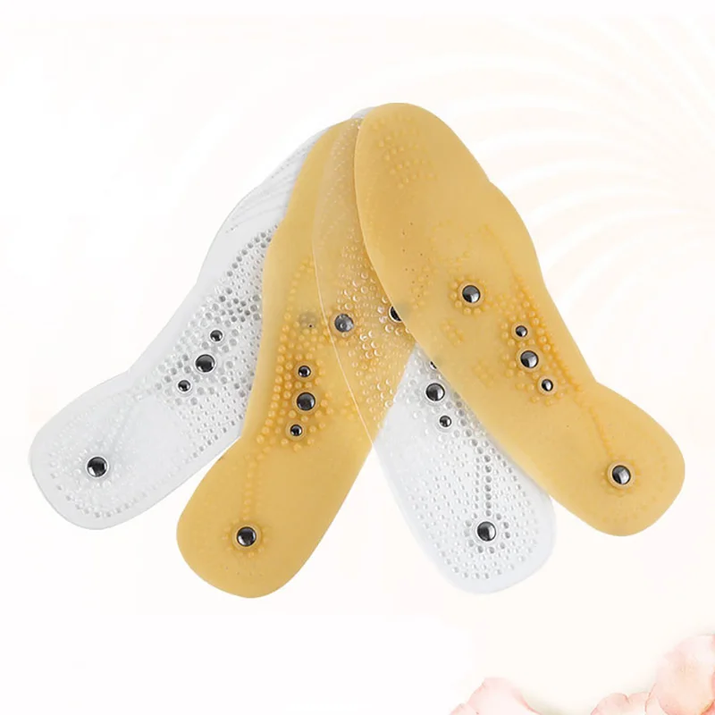 

USHINE Transparent Yellow Insole Men Insole Breathable Sports Running Shock Absorber Insoles Ladies Can Cut Magnetic Therapy Ins