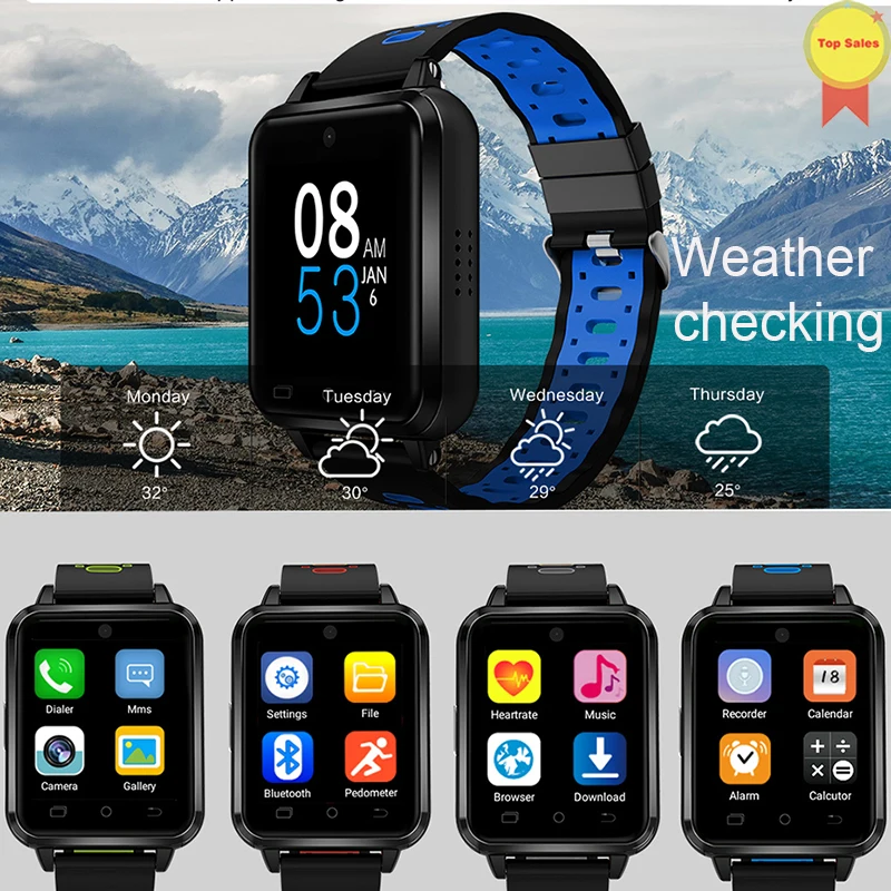 Android OS 6,0 4G Телефонный звонок Смарт-часы 1G+ 8G rom gps wifi IP67 водонепроницаемые Смарт-часы для Android смартфон русский язык