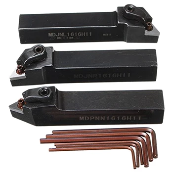 

3Pcs 16mm Turning Tool Holders Set MDJNL1616H11 MDPNN1616H11 MDJNR1616H11 Lathe Holder Tool Accessories