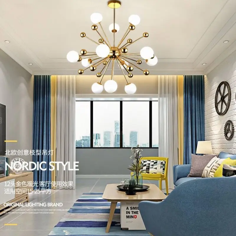 

Nordic Led Gold Pendant Light Post-modern Creative Dandelion Hanglamp White Glass Ball Dining Room Kitchen Suspension Luminaire