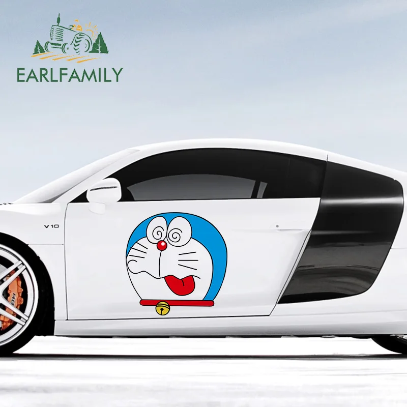 

EARLFAMILY 43cm x 42.3cm For Doraemon Sunscreen Fine Decal Windows Car Stickers Windshield Scratch-Proof For JDM SUV RV