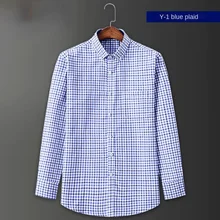 

Shirt Men's Long Sleeve Plaid Stripe Oxford Spinning Clothing Slim Business Casual Vintage Shirt Smart Casual Men Autumn Shirts
