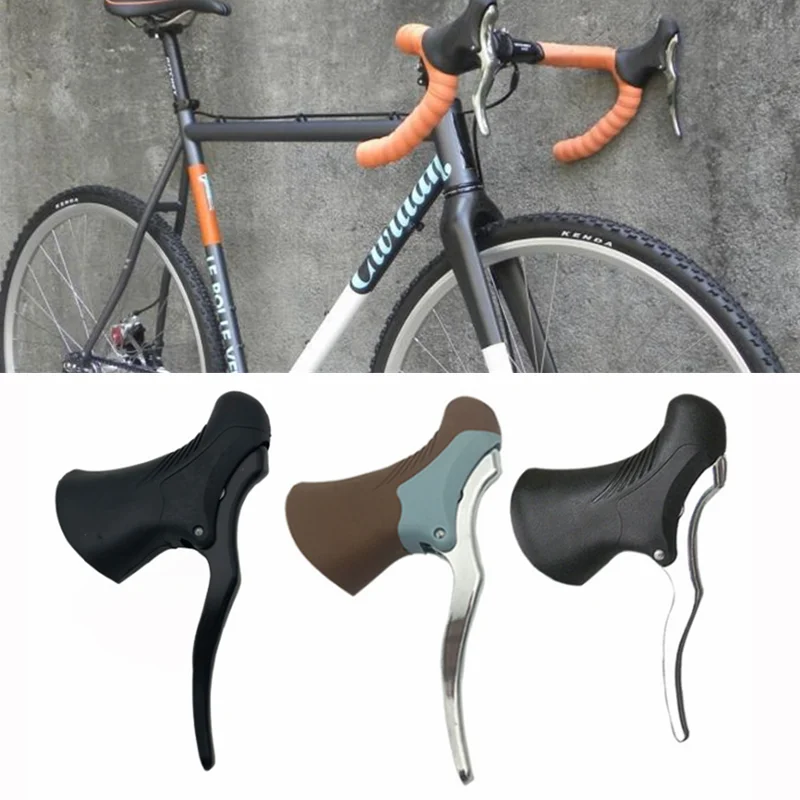 1 Pair Aluminum Alloy Road Bike Drop Bar Brake Levers Anti slip Cycle