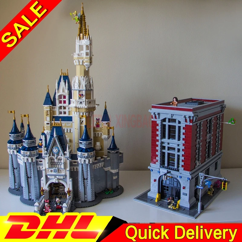 

LP 16008 Cinderella Princess Castle City LP 16001 Ghostbusters Firehouse Headquarters Model Building Block Kid lepins Toys