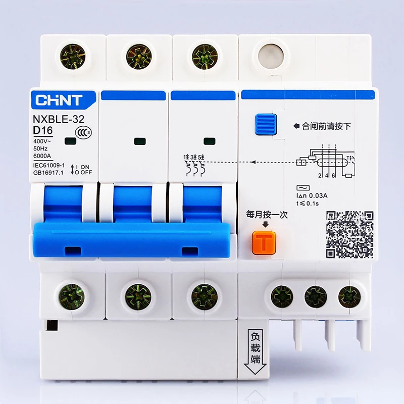 CHINT AC230/400V NXBLE 32 3P устройство остаточного тока D 6 10 16 20 25 32A разъем электромагнитного