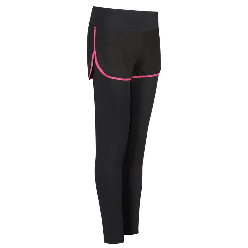 

Wa33 Capri Pants Fake Two-Piece Pants Fitness Pants Outdoor Quick-Dry Tight-Fit Running Base Athletic Pants C