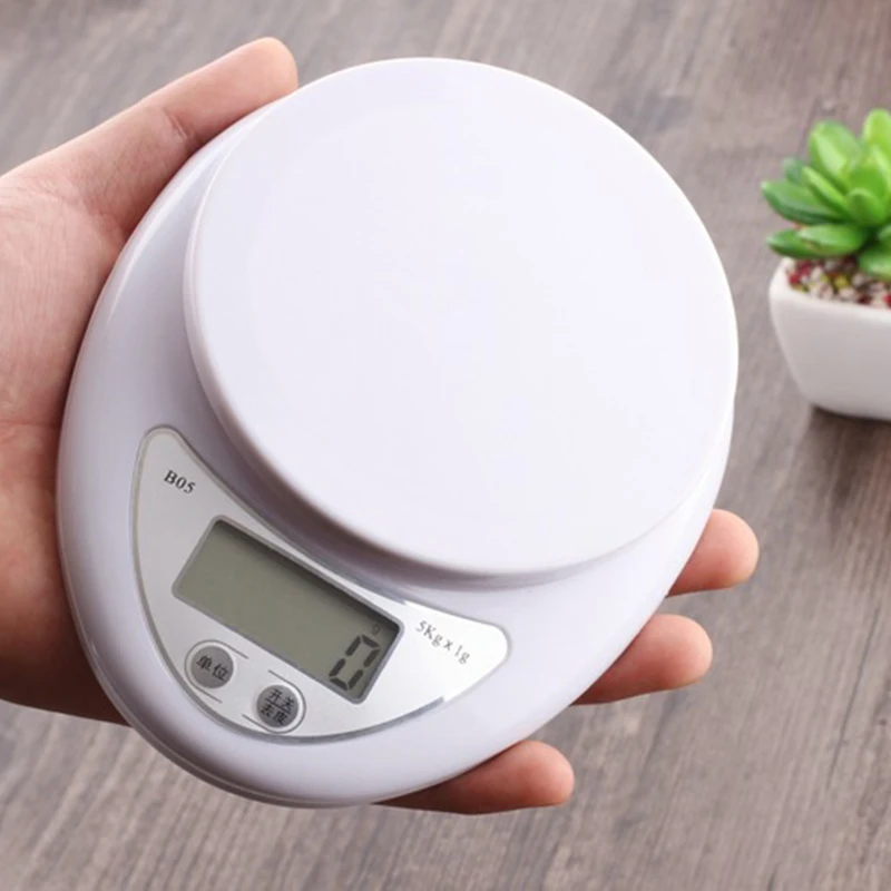

Household Mini Kitchen Scale 5kg 1g Mini Simple Kitchen Healthy Baking Scale Electronic Scale Kitchen Supplies Measuring Tools